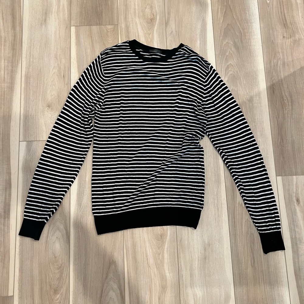 American Apparel Crew Neck Black and White striped Sweater
